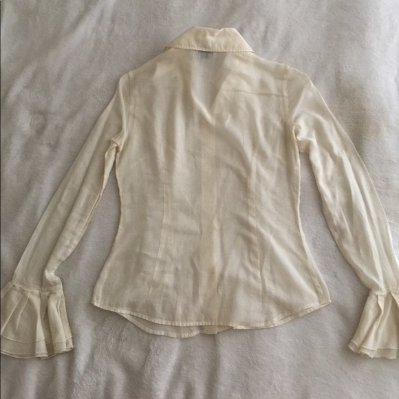 Dolce and Gabbana beige blouse bell sleeves black lace vest two different tops - Picture 10 of 13